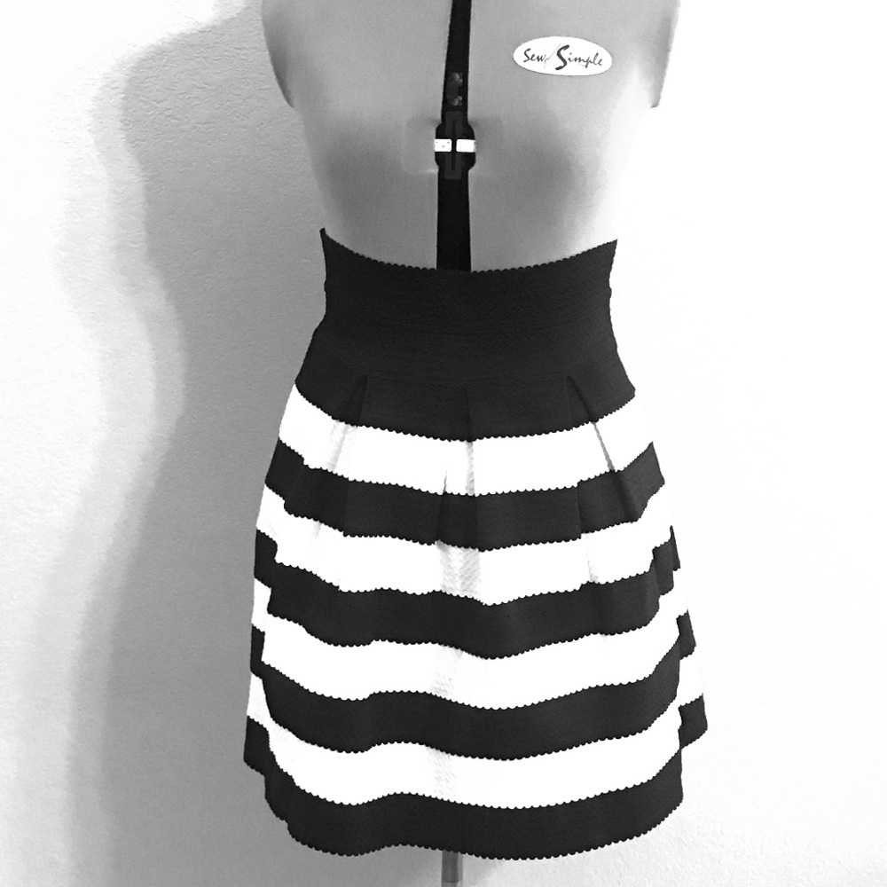 Ann Taylor Black and White Striped Skirt